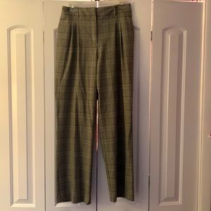 High waisted plaid trouser pants